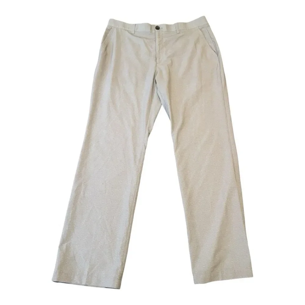 G.Mac Mens‎ Flat Front Light Gray Marled Lightweight Golf Pants